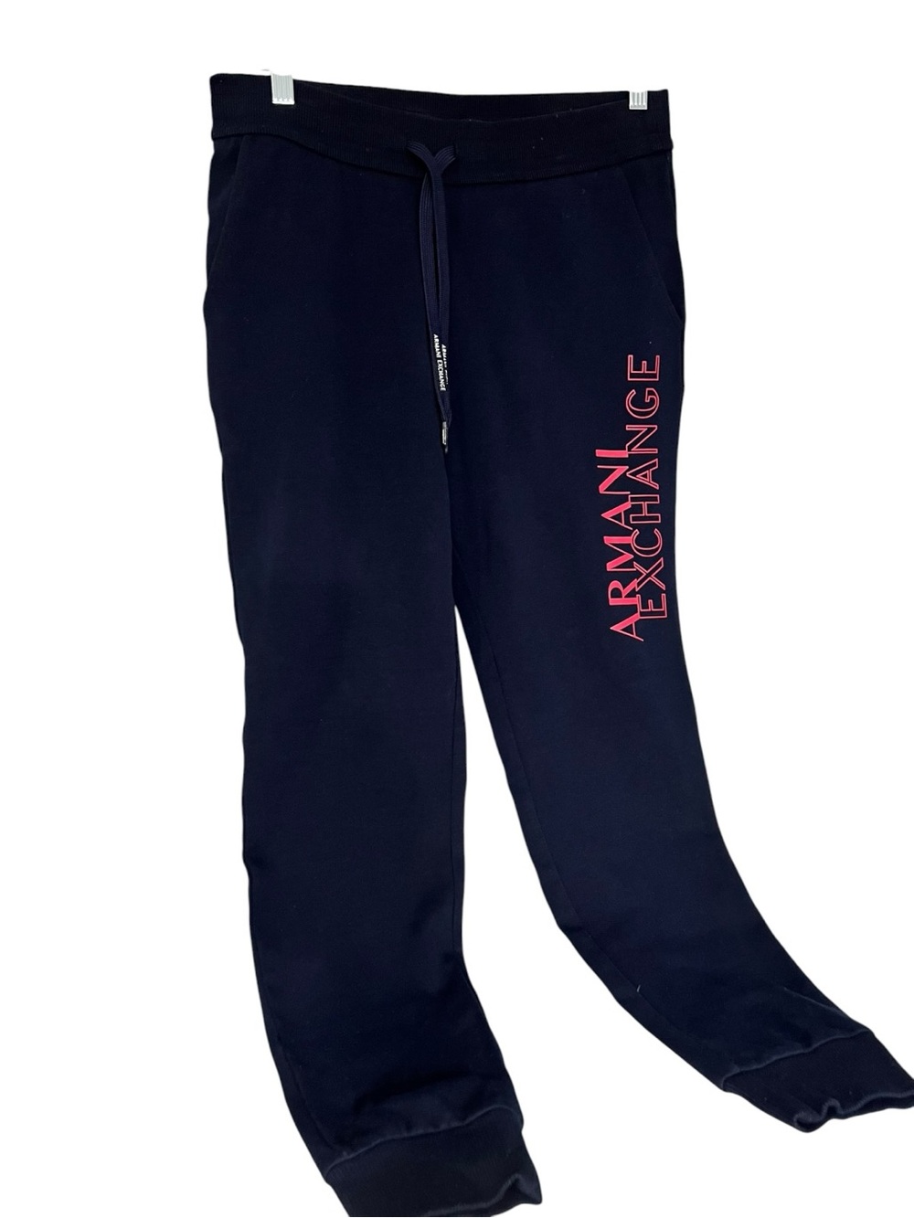 Armani Exchange Sweatpants with Pink Logo Panel